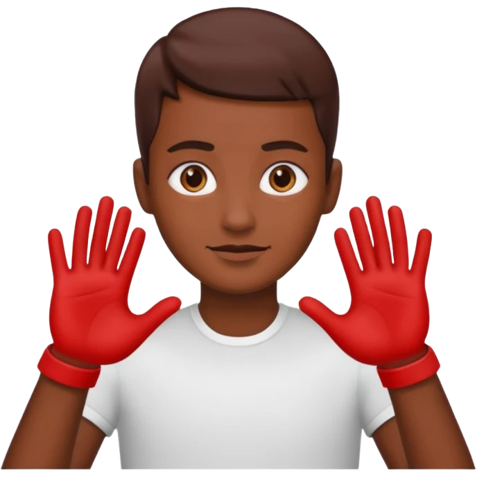 Brown posting hands with red arms  emoji