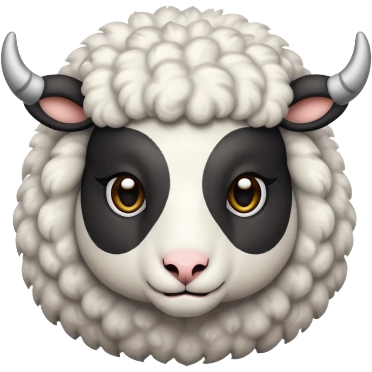 Black cute Sheep with Horns  emoji