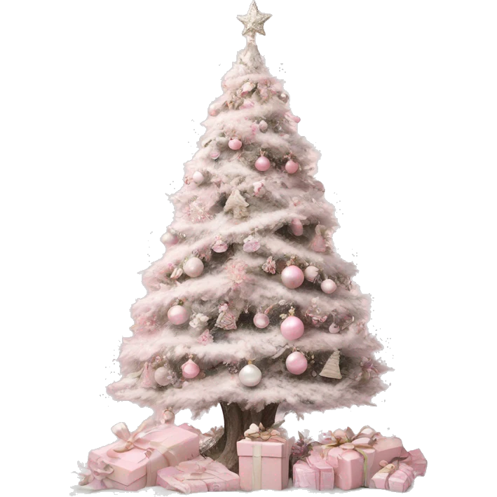 Pink Christmas shabby chic tree  emoji