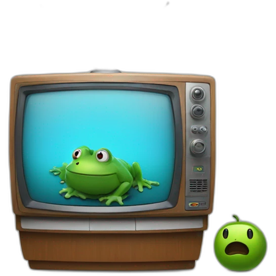 Un sapo viendo tv emoji