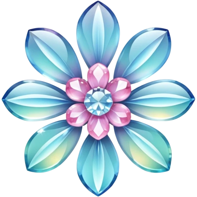 Sparkly glossy Pastel  glass crystal flower  emoji