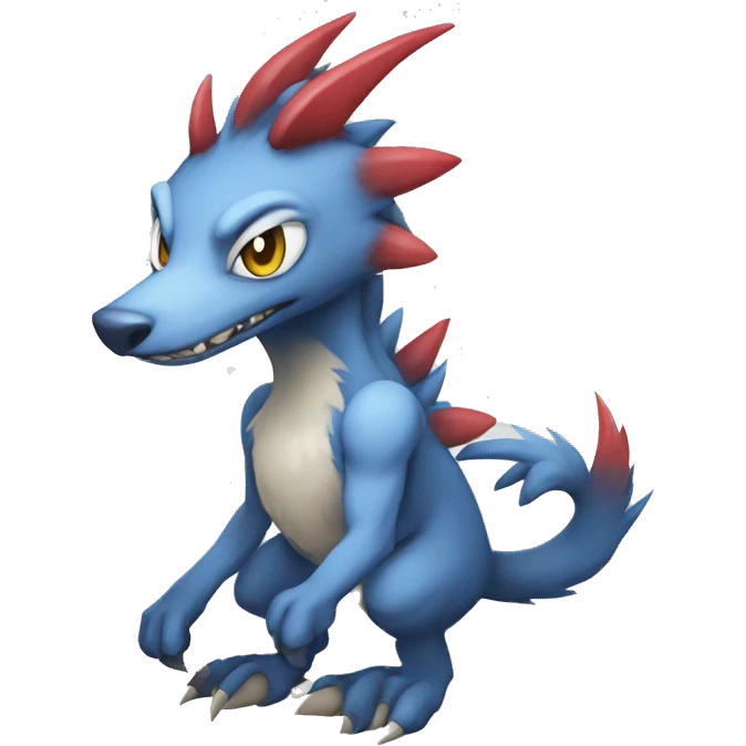 Cute Lombax-Sergal-Vernid-Fakemon full body  emoji