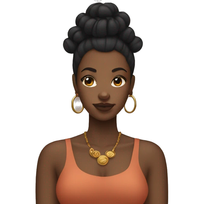 black woman with bantu knots emoji