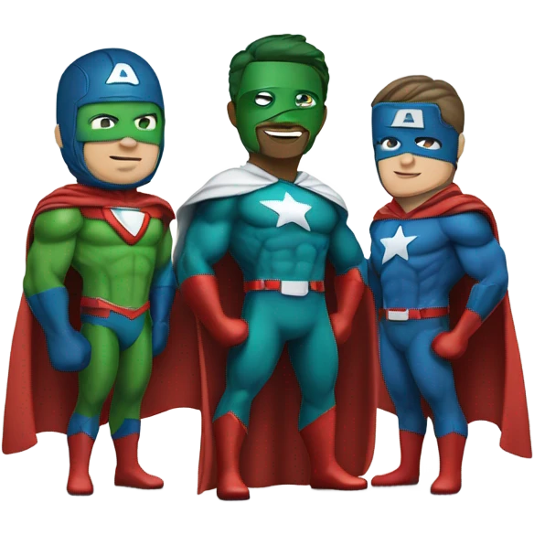 DRYOUTpro PLUS technicians as strong amazing superhero’s in colors blue white green red  emoji