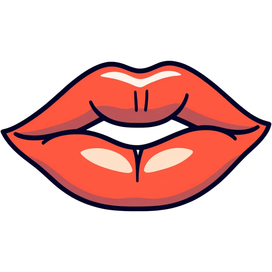lips with cream emoji