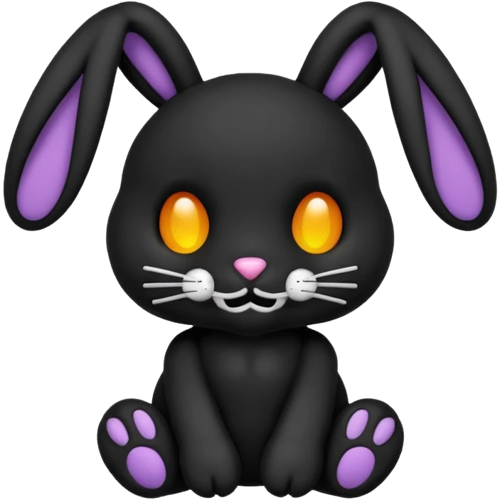 Emoji d'une peluche lapin squelette noir emoji
