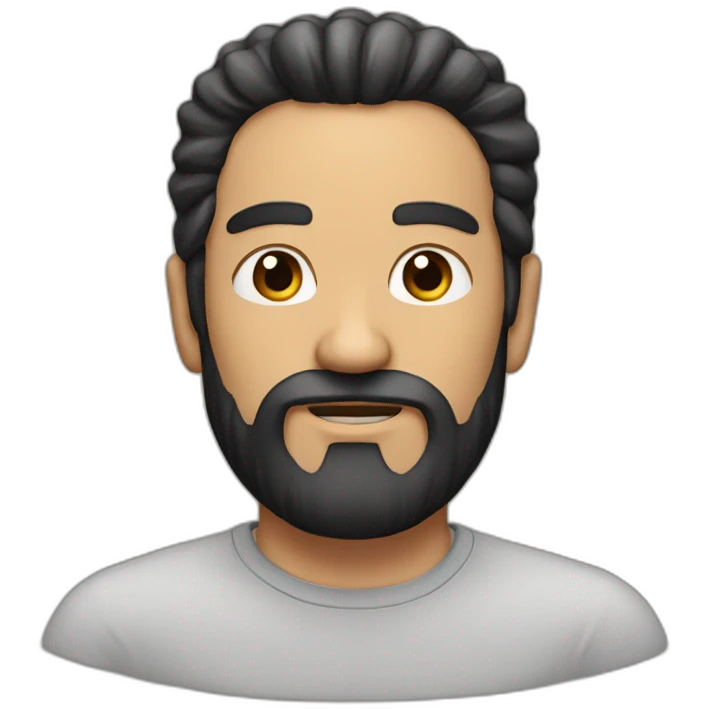 White Man with beard AND black haif of three days AND a shirt emoji