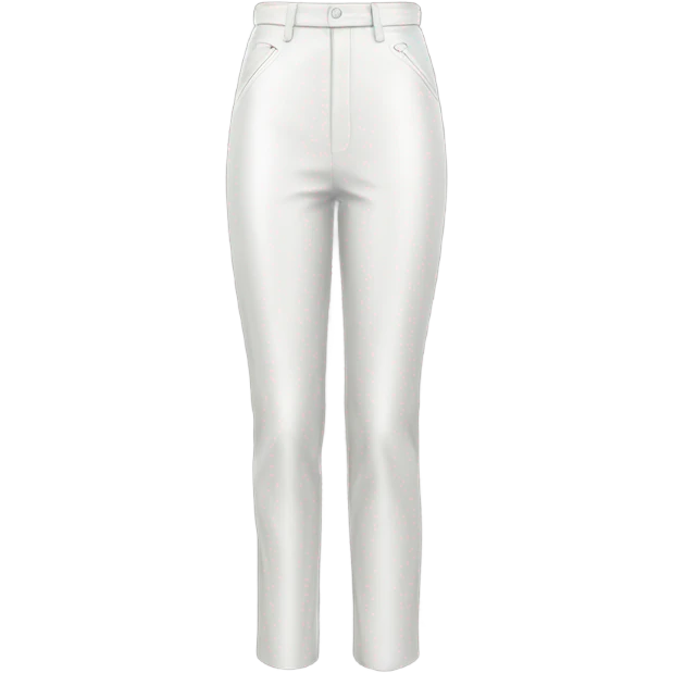 White High waisted straight leg leather pants isolated emoji