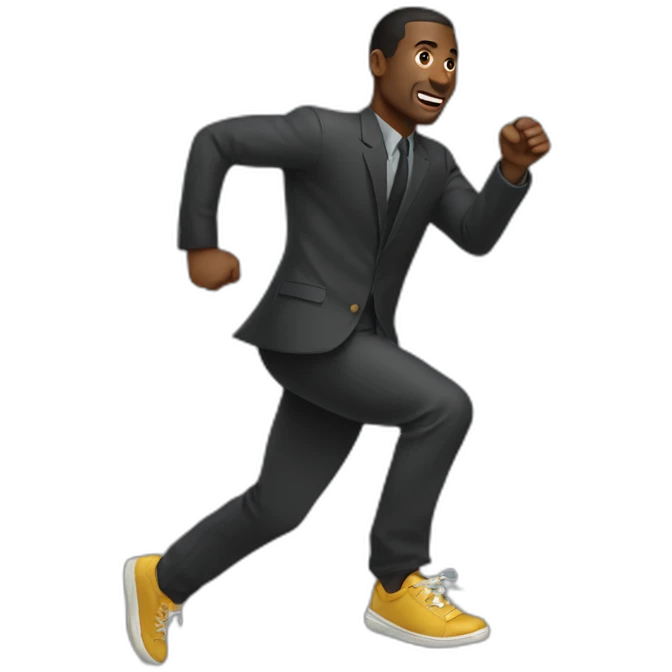 Black man chasing you emoji