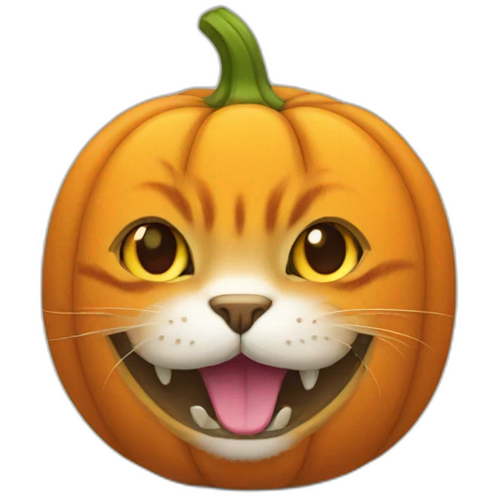 un chat citrouille emoji
