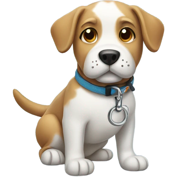 Dog with a leash emoji