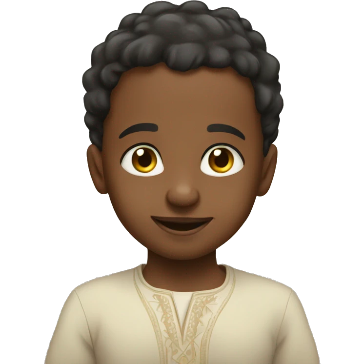 A Ethiopian one year old give a smug face emoji