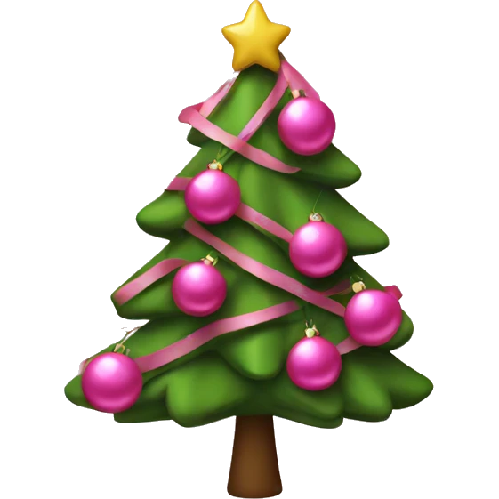 Christmas tree with pink decorations emoji
