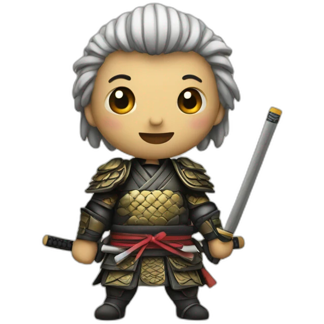 samurai with pencil emoji