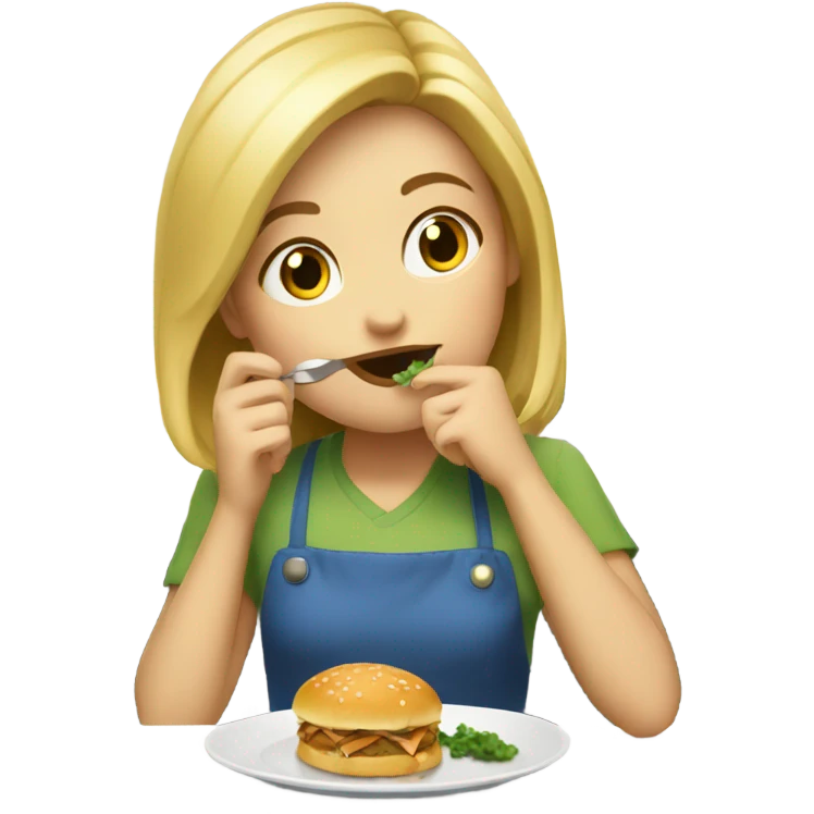 ￼ Blonde, Girl, getting ready to eat dinner emoji