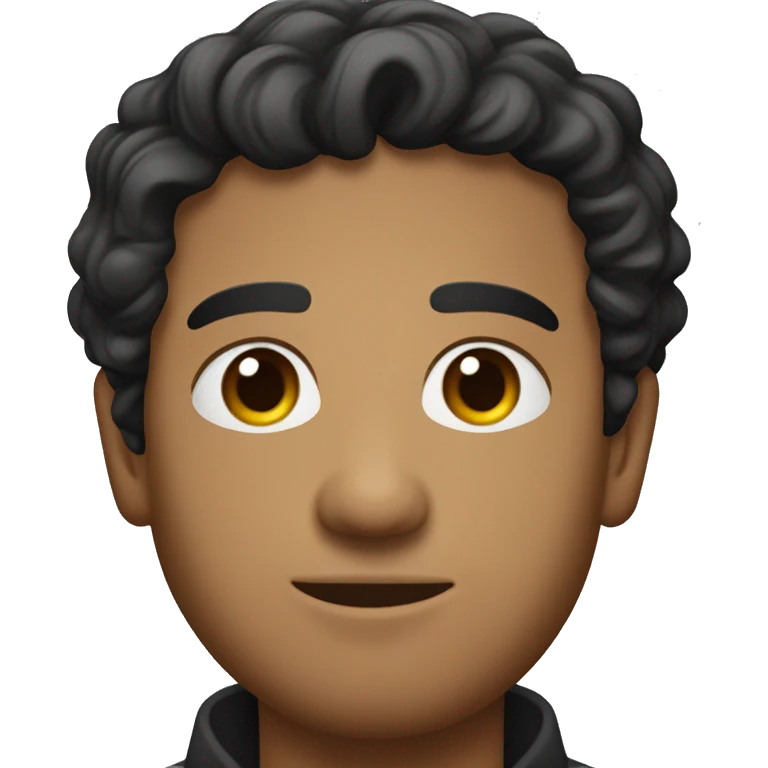 25-year old latino with black eyes and short wavy hair wearing something a french guy would wear emoji