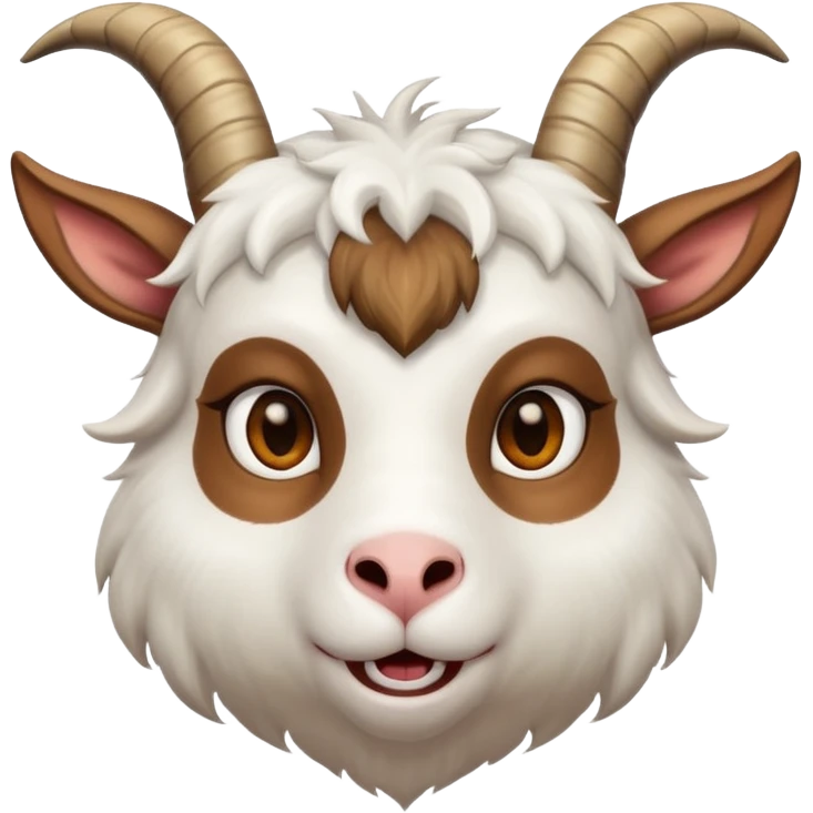 Goat face with horn emoji