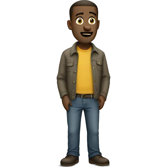 Tall man confused by mouse and pants emoji