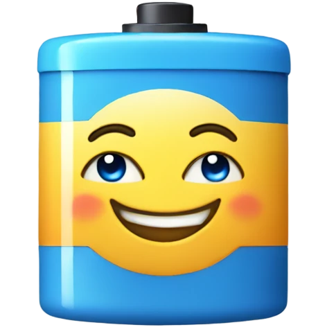 Happy BLUE battery  emoji