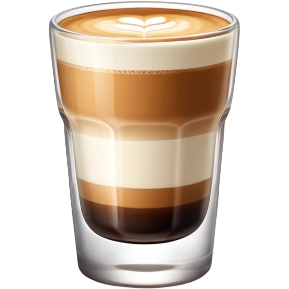 Cortado espresso drink in a small Gibraltar glass, milk and espresso coffee emoji