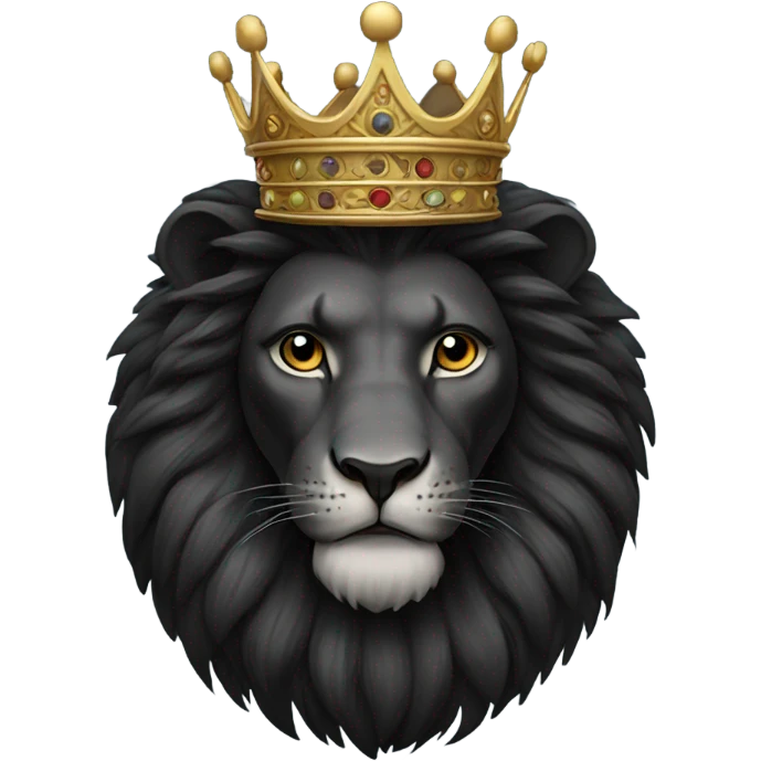 black Lion with crown emoji