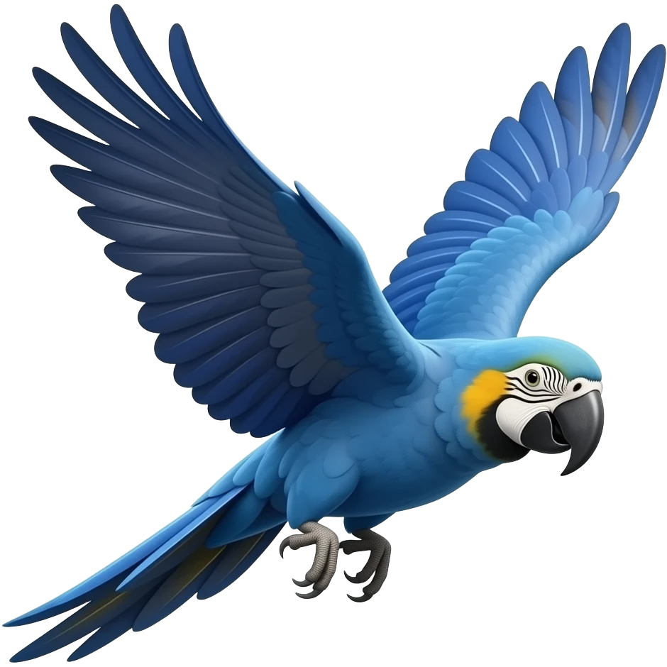 Arara azul voando realista emoji emoji