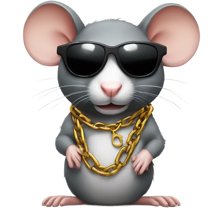 Rat with sunglasses and a chain emoji