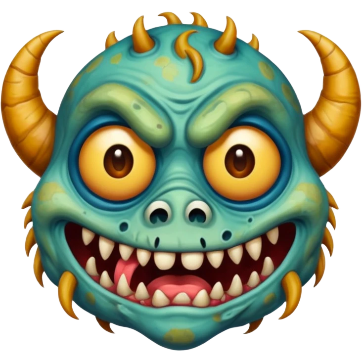 Monster with weird face emoji
