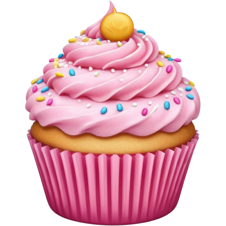 Cupcake with pink icing emoji