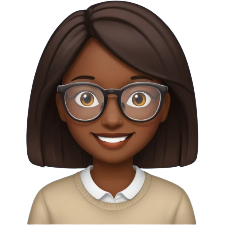 de una chica morena con lentes emoji