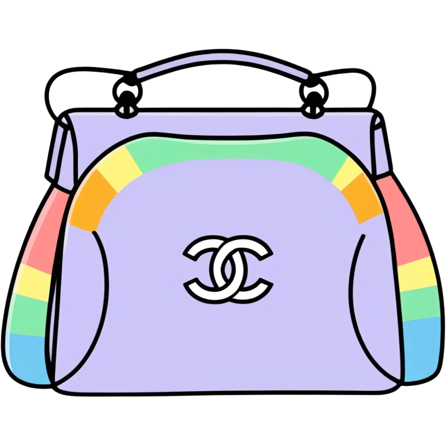 Chanel Holographic rainbow color logo design emoji