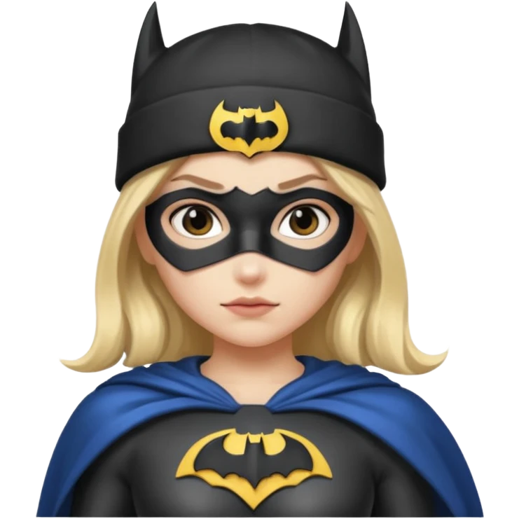 girl superhero with beanie batman emoji