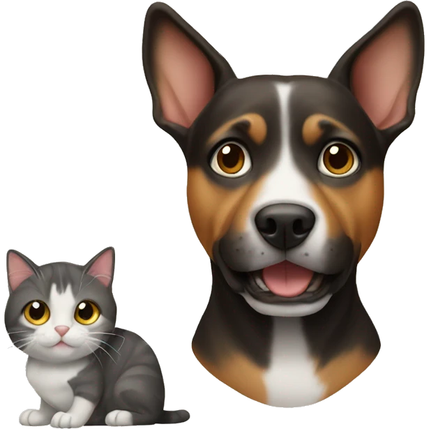 Dog with cat emoji