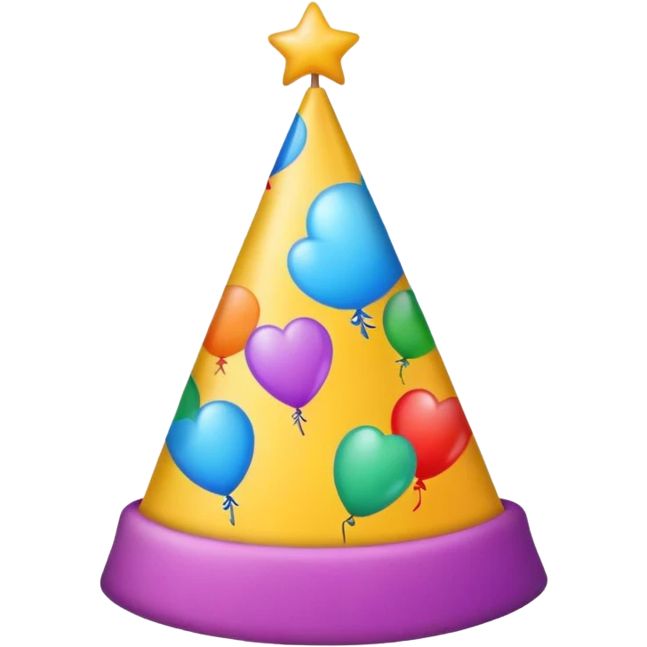 solid color birthday hat emoji