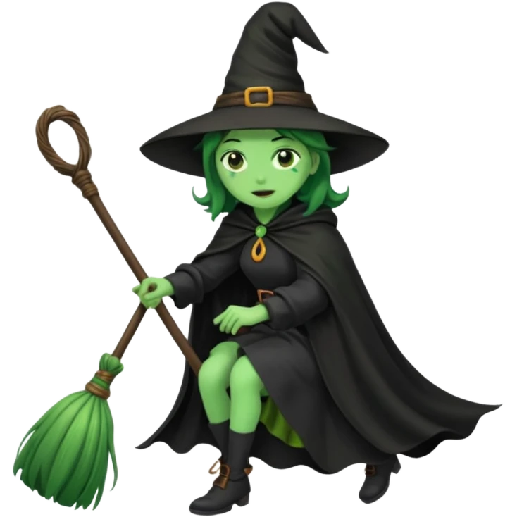 witch riding a broom emoji