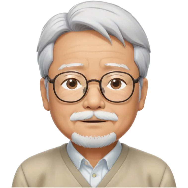 _cinematic-realistic-portrait-of-hayao-miyazaki,-depicted-with--large-rectangular-glasses,-his-happy-expression-rendered-in-lifelike-detail,-illuminated-with-soft,-realistic-lighting-that-emphasizes-his-creative-genius, his eyes closed  emoji