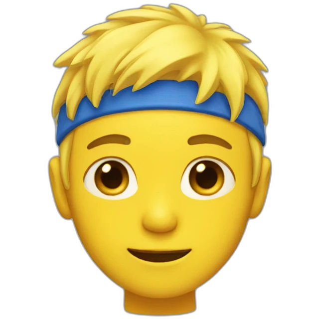 Blue skin boy and yellow hair emoji