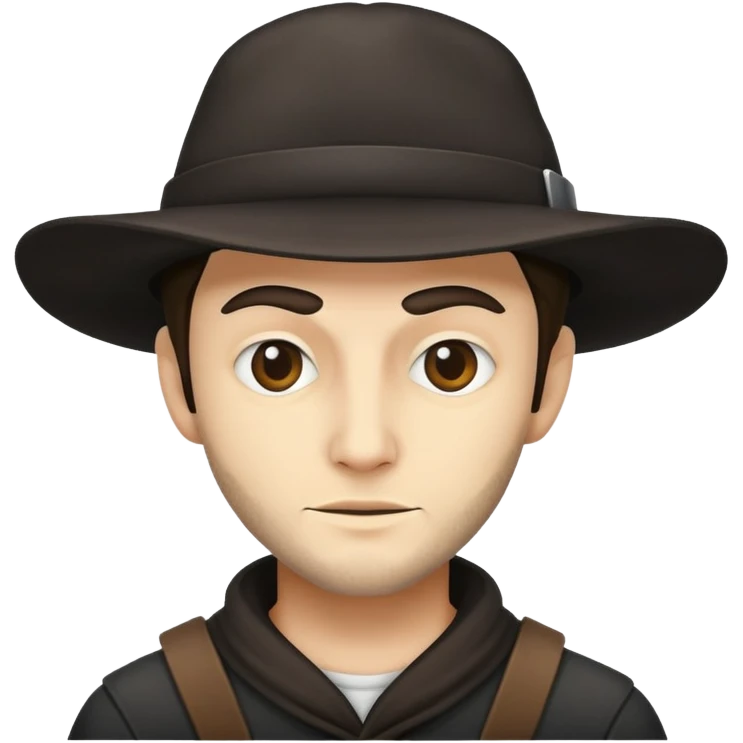 mặt thief, đội mũ, râu quai nón emoji