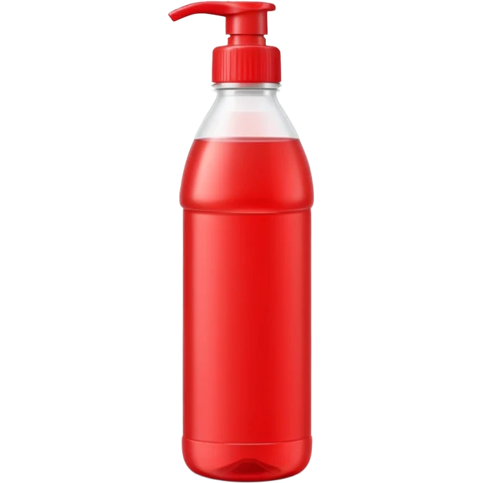 medium plastic bottle slim slightly curved with pointed nozzle cap, bright color white or blue or red, precision application, active cleaning power, no label, no extras, apple emoji style, soft lighting, subtle shadows, emoji scale emoji