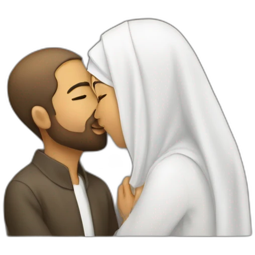 muslim kissing jewish emoji