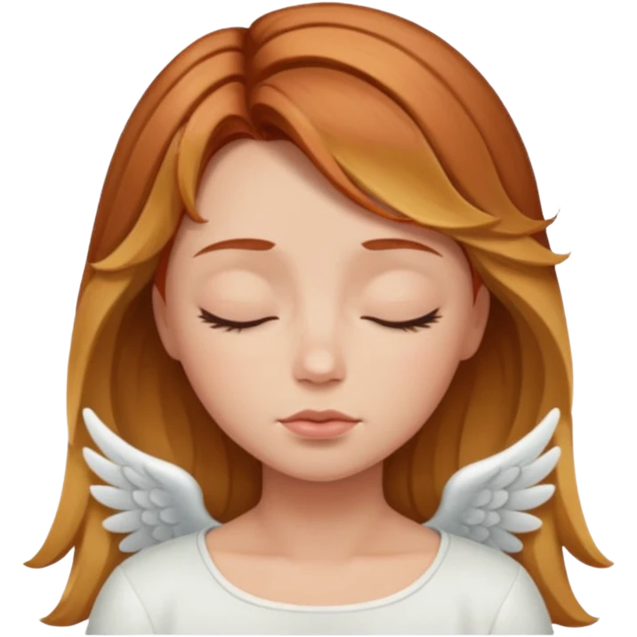 Sleepy angel with auburn hair the blonde balayage emoji