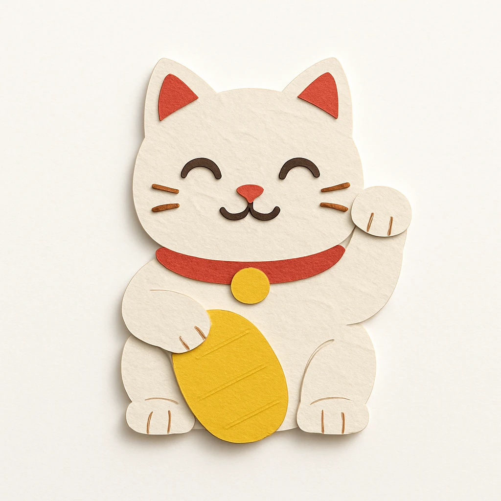 white lucky cat emoji