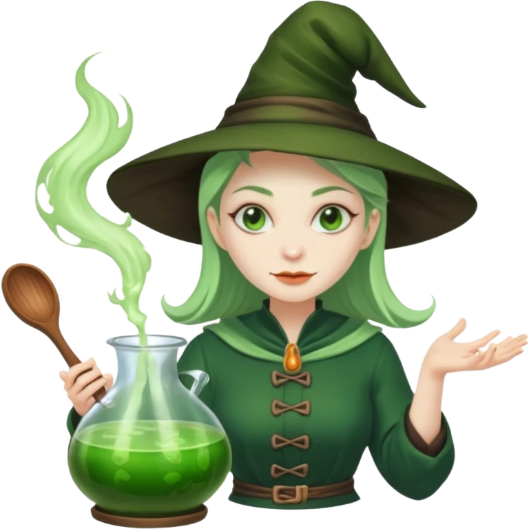 green witch cooking potion emoji