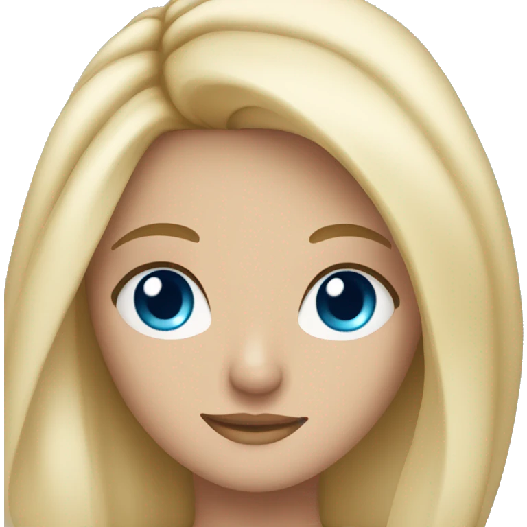 Beautiful girl with blue eyes and blond hair  emoji