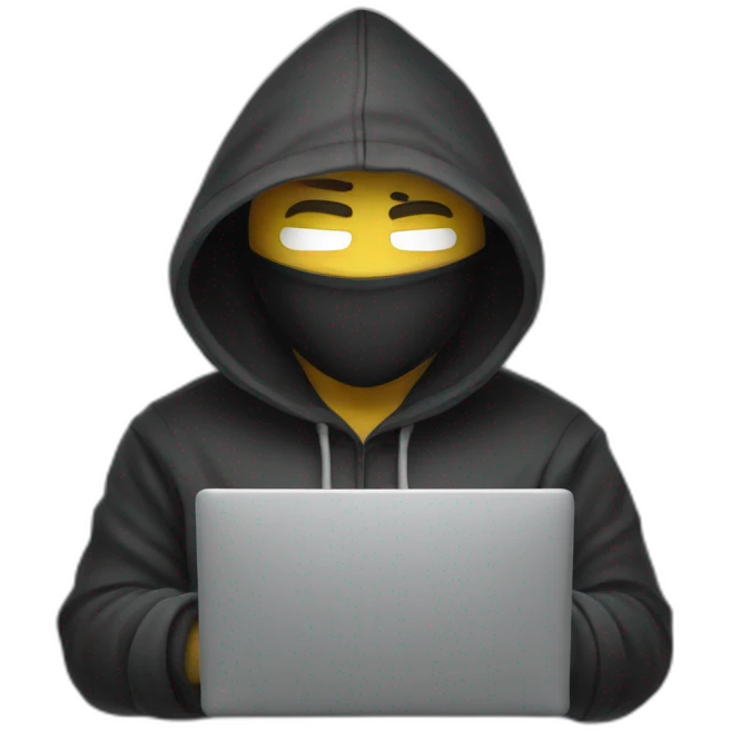 hacker with hoodie and computer emoji