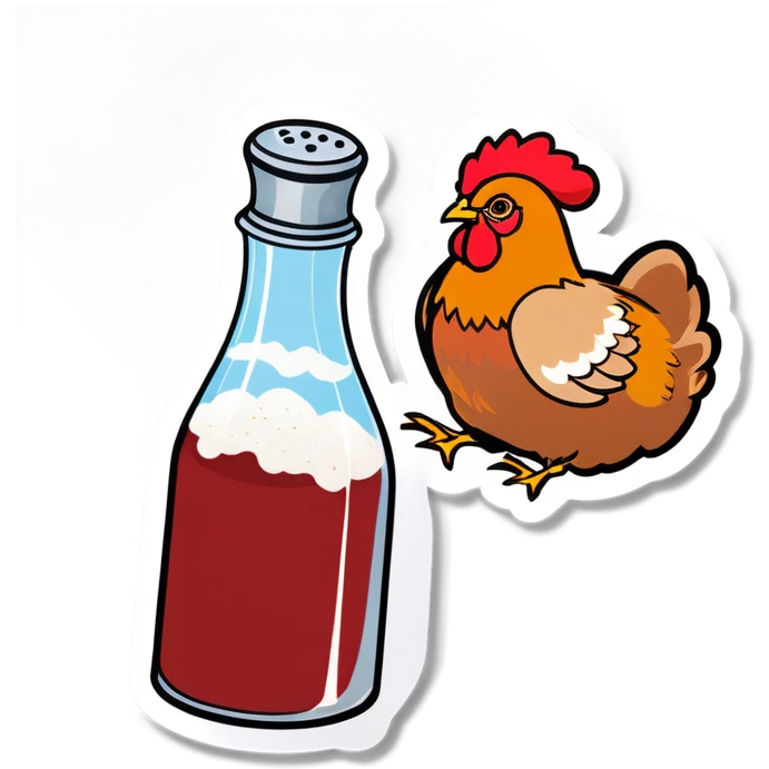 Salt shaker with hen portrait emoji
