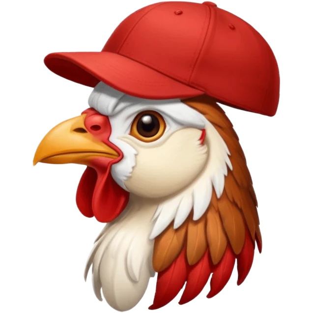 rooster wearing baseball cap emoji