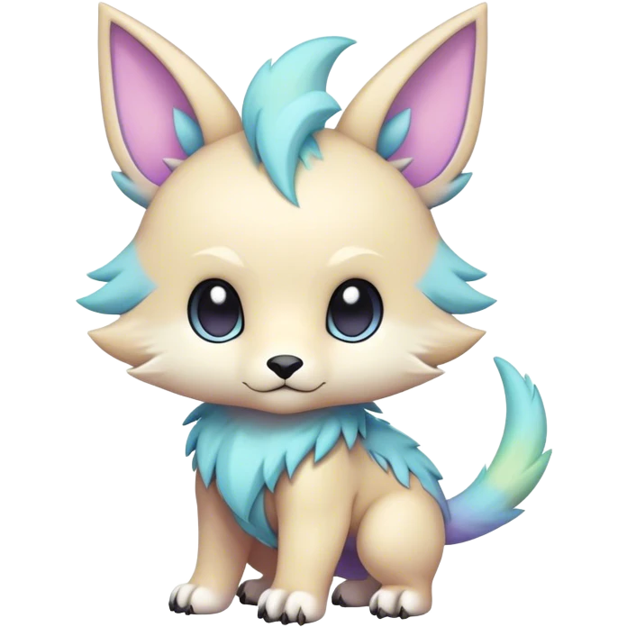 Adorable colorful chibi pastel edgy fantasy animal hybrid Fakemon full body emoji