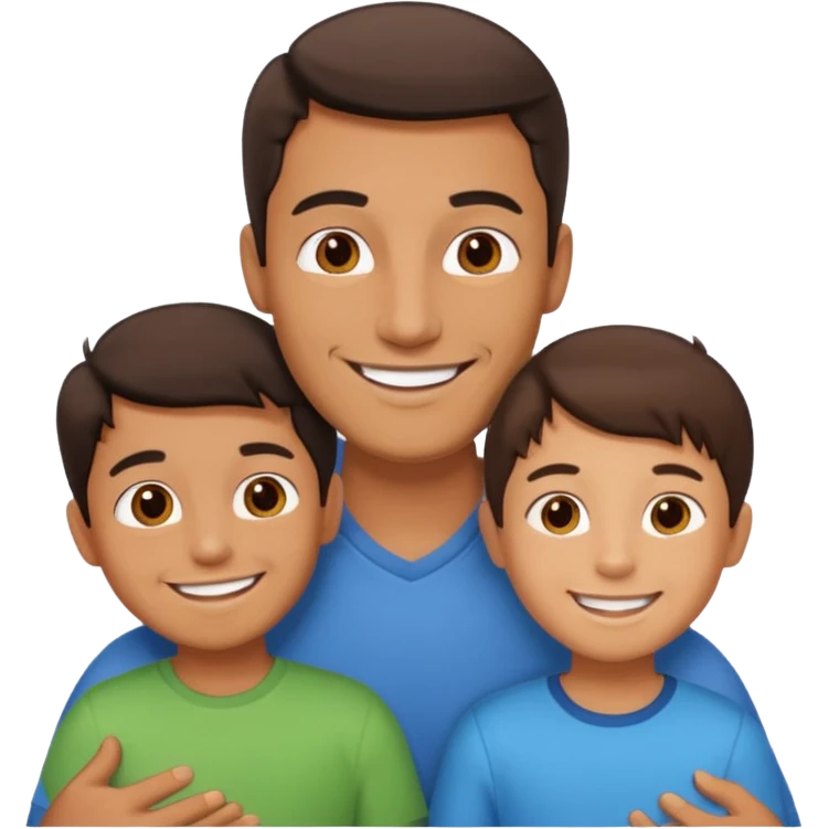 Men with 2 kids emoji