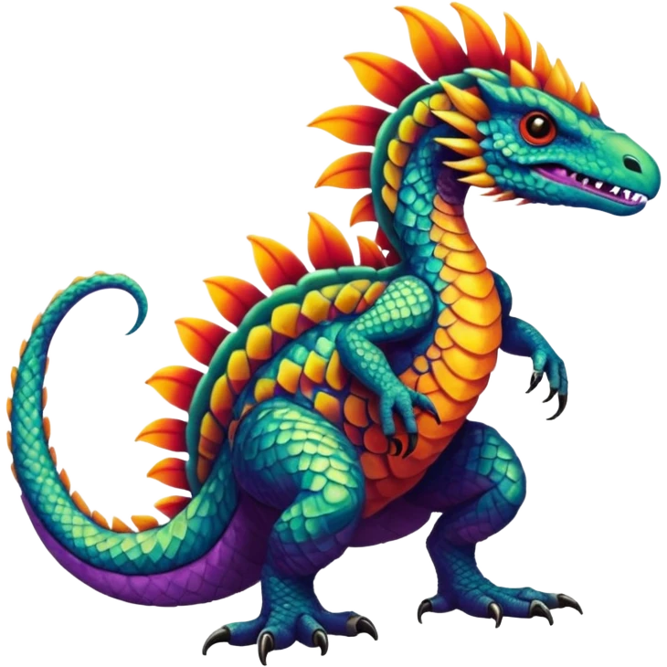 An exotic scaly tropical animalistic fantasy edgy badass cool realistic unique bizarre eccentric Fakémon-creature (full body) emoji